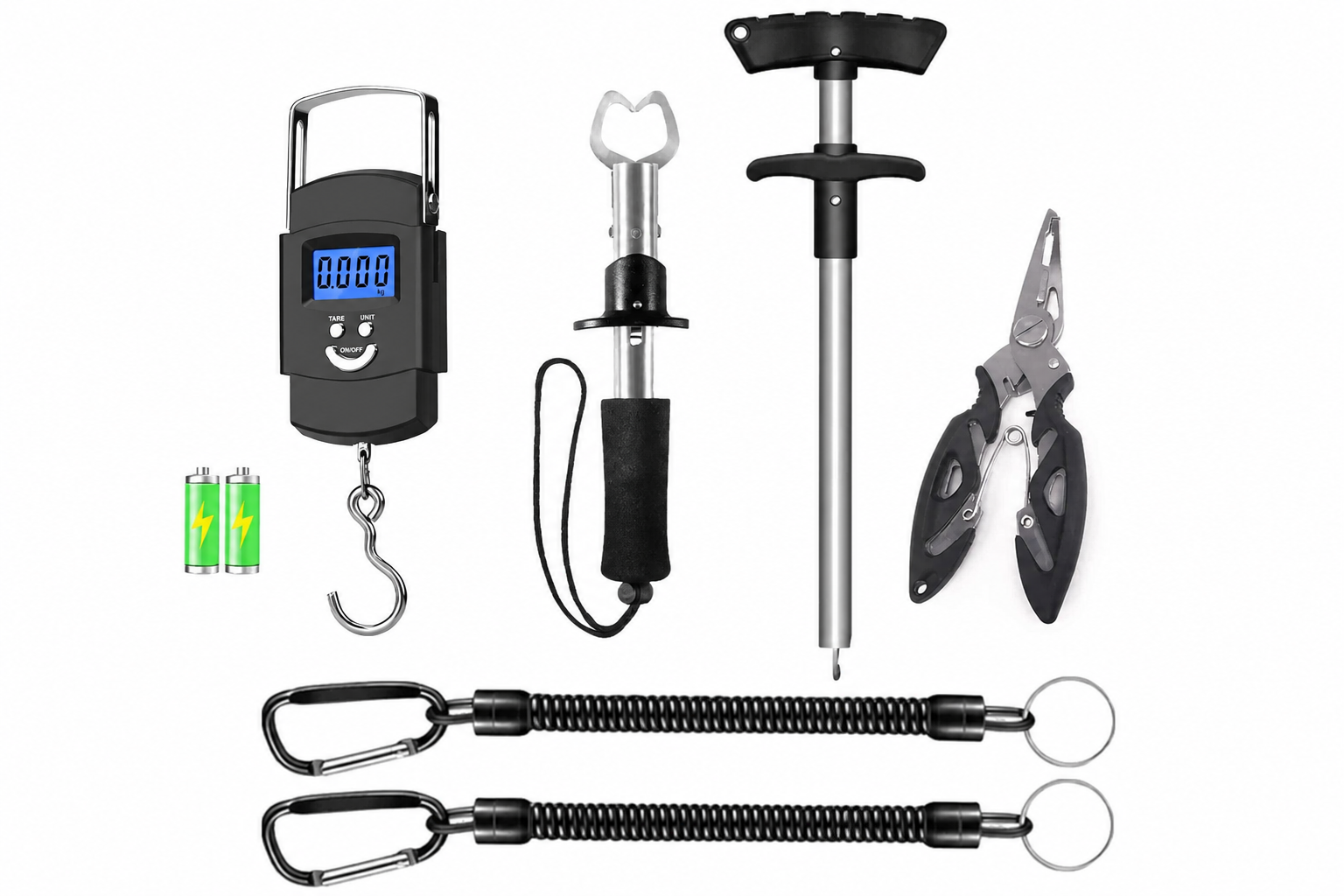 Kit d'outils de pêche professionnels 6 pièces avec balance numérique