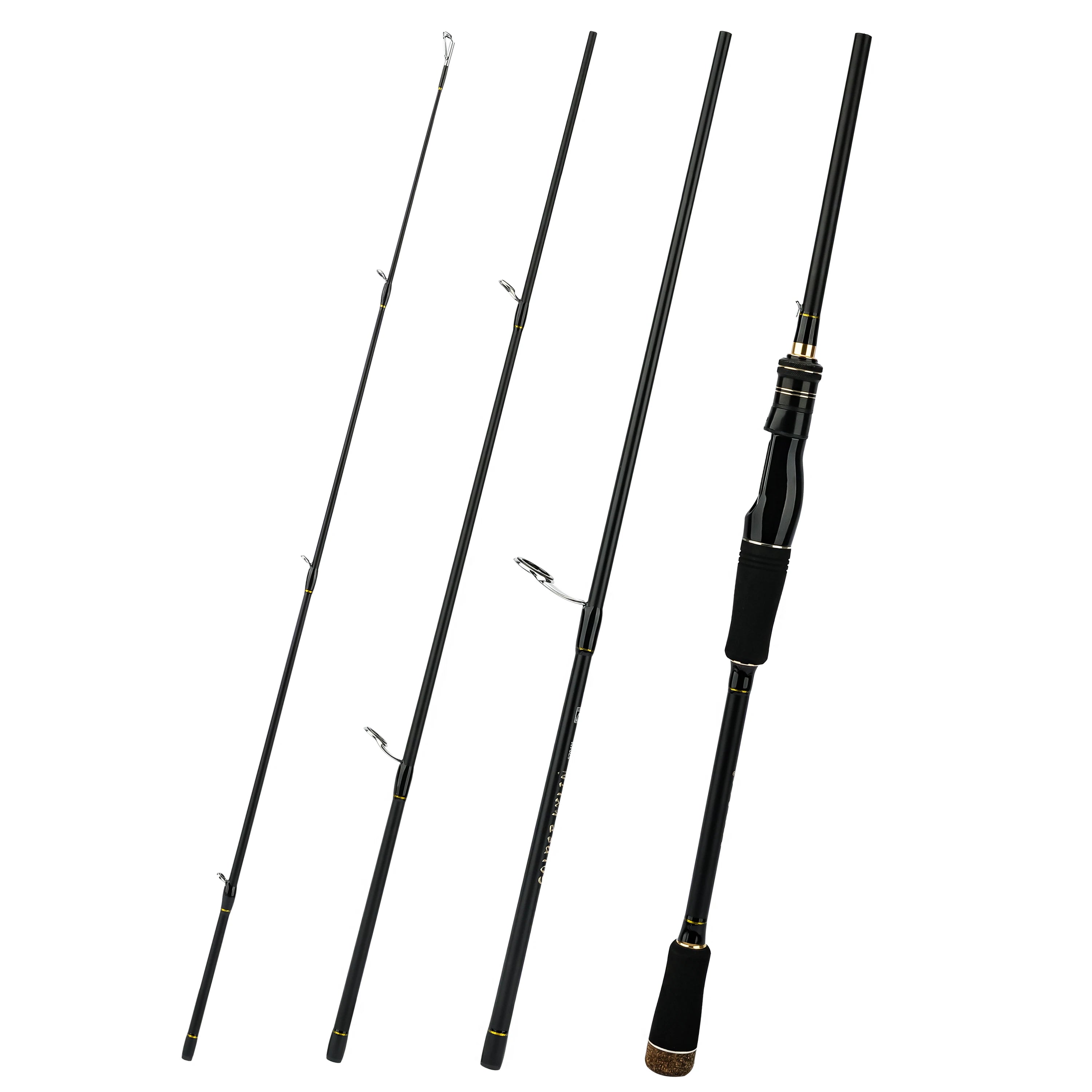 Canne spinning de voyage compacte – 1,80-2,40 m, action rapide en carbone, poids du leurre : 4-21 g