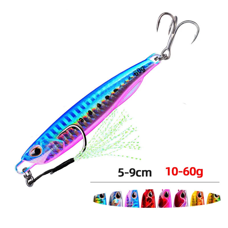Ensemble de leurres d'entraînement pour moulinet casting – Jigs métalliques de 10 à 60 g pour exercices de lancer