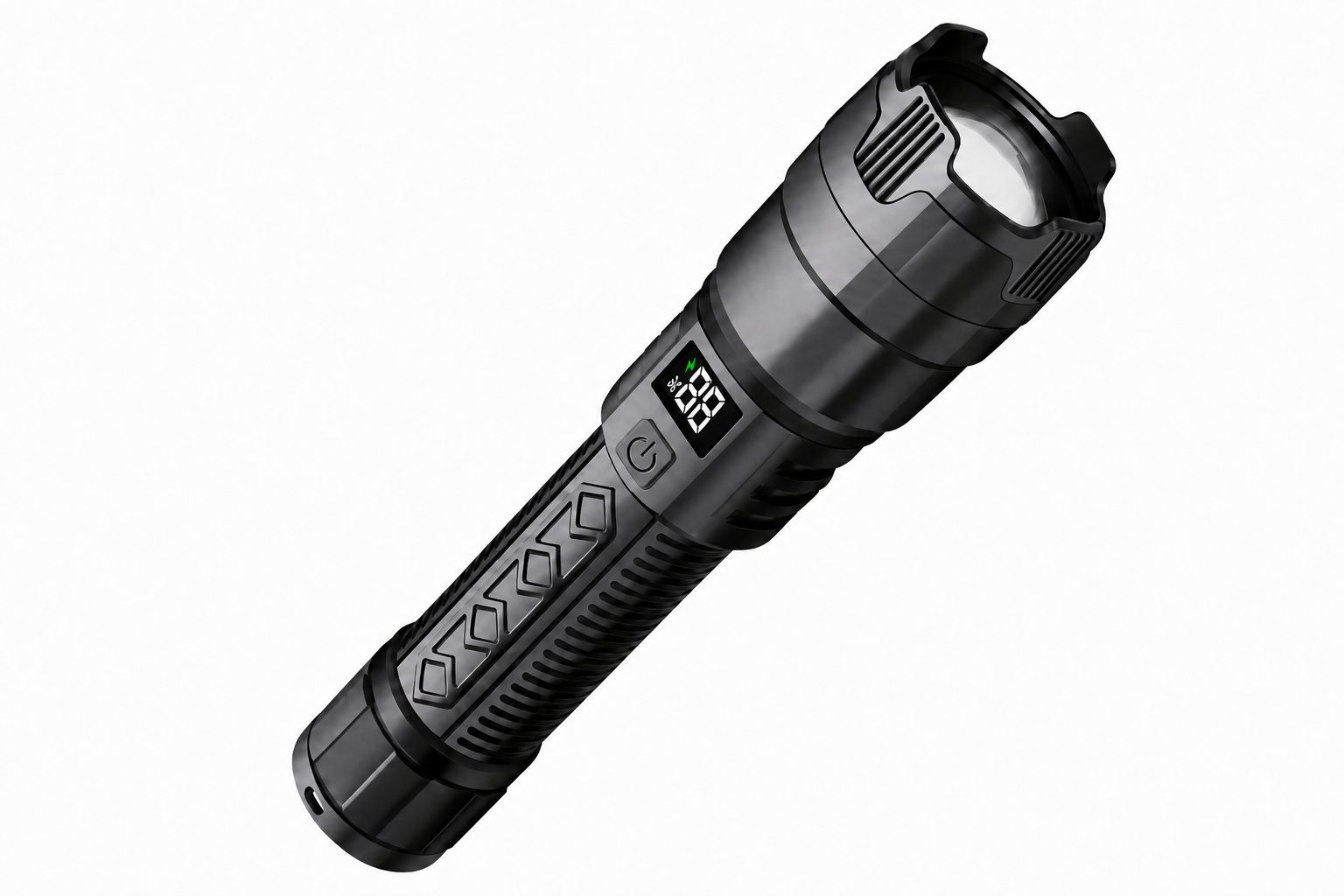 Lampe torche tactique haute puissance 2000 lm, étanche, idéale pour le camping, la pêche et la chasse.
