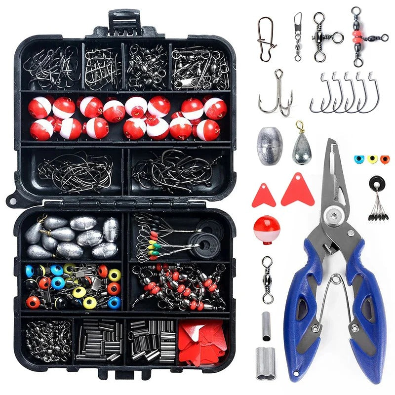 Kit de pêche complet de 263 pièces avec pinces et boîte de rangement