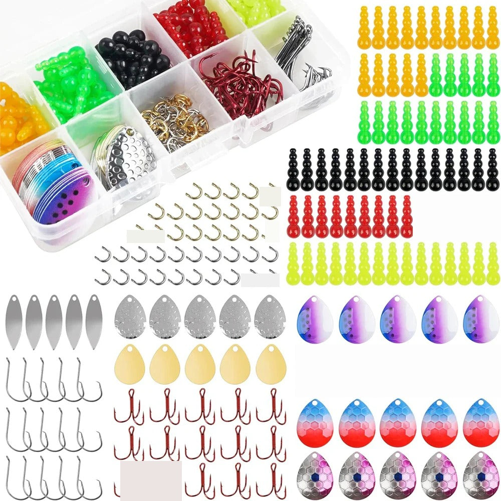 Kit de fabrication de harnais pour leurres à chenilles - 180 accessoires de pêche pour doré jaune, bar et saumon